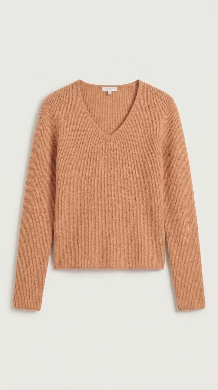 Suéter de Cuello en V con Rayas Michelle