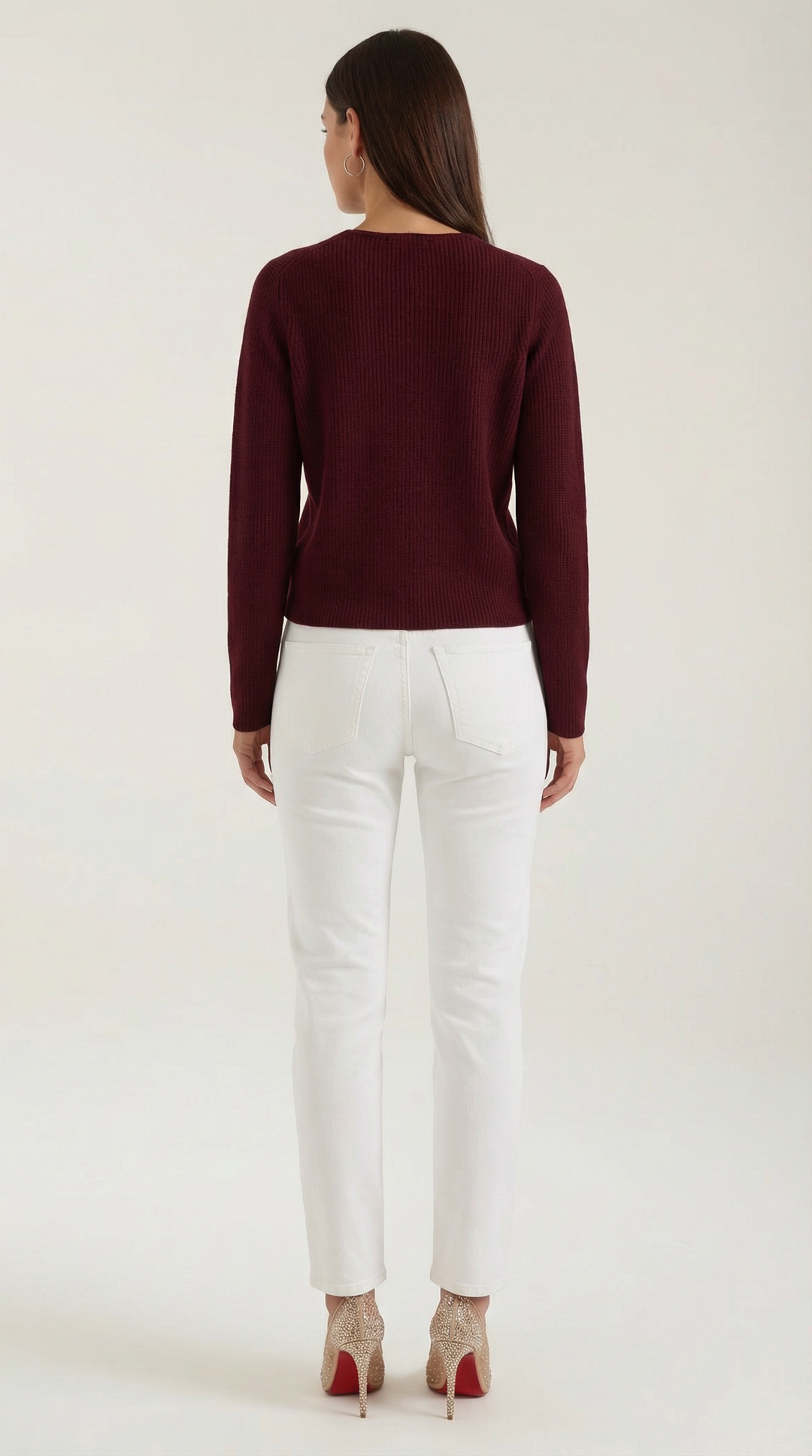 Suéter de Cuello en V con Rayas Michelle