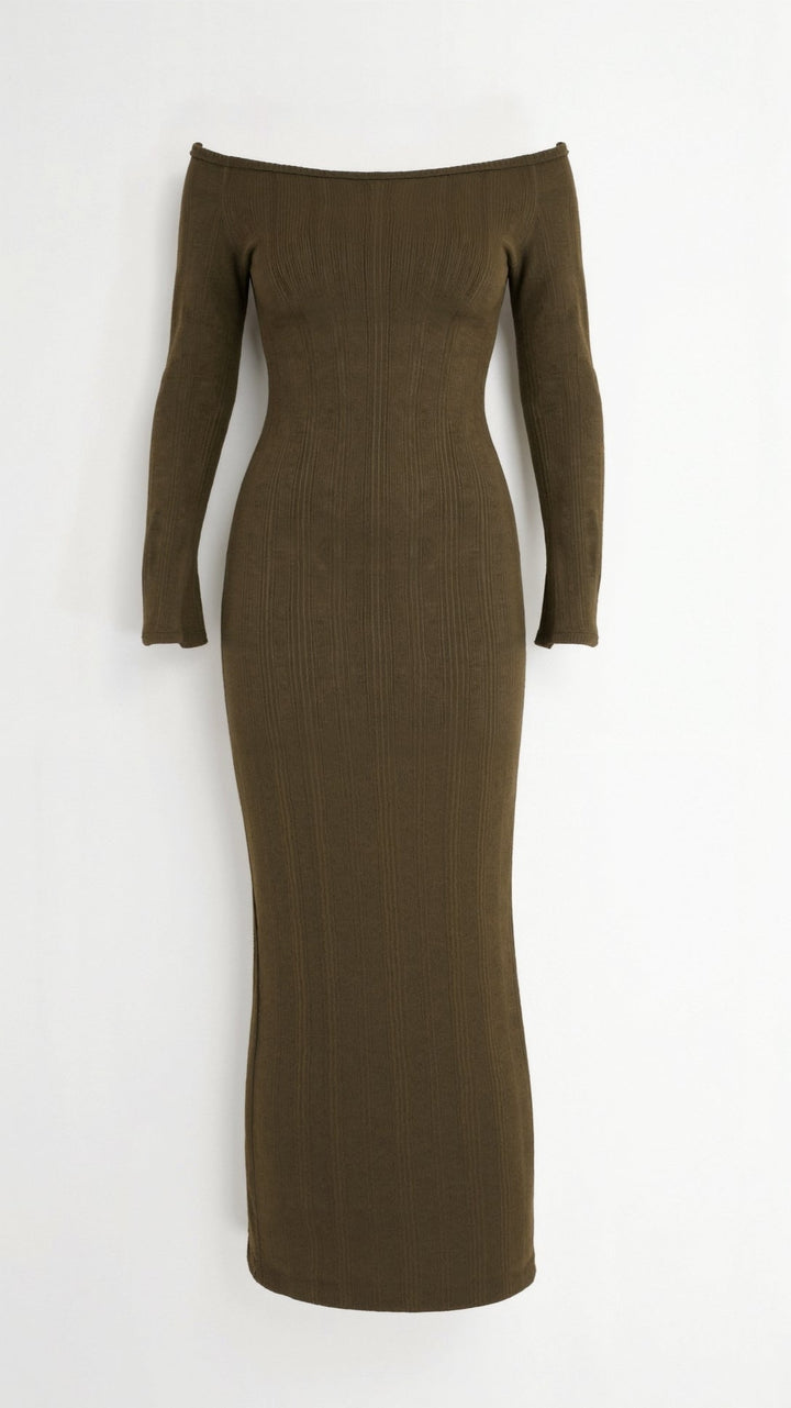 Vestido Bodycon Maxi Off-Shoulder Quinlan